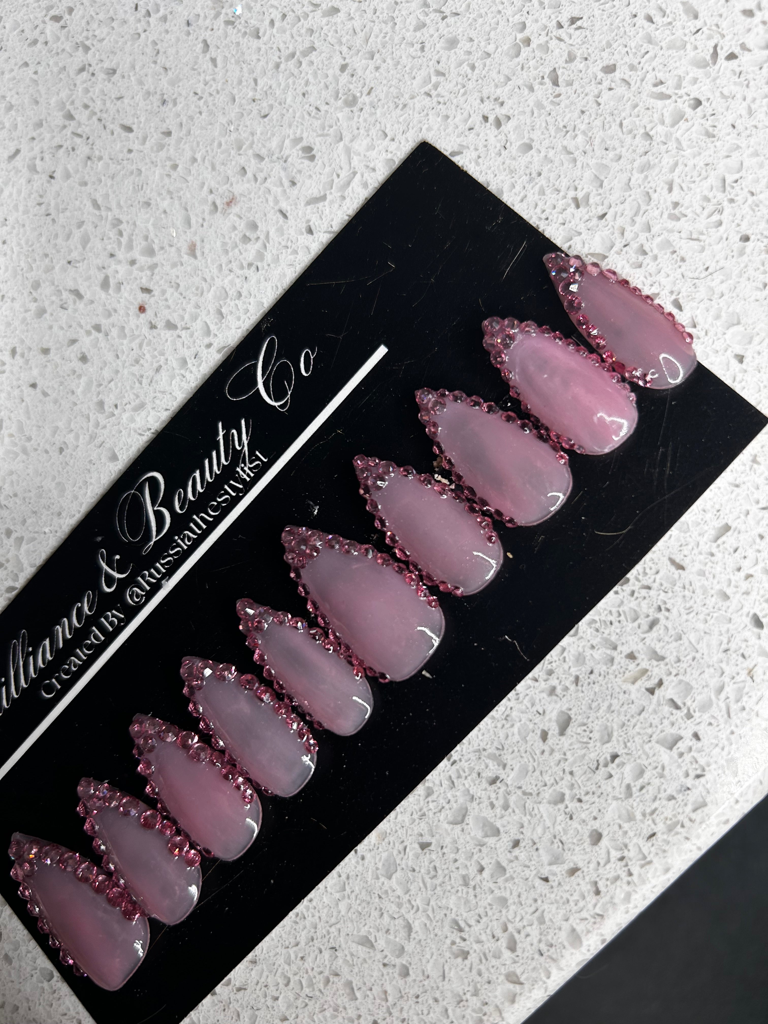 Pink Diamond press on nails