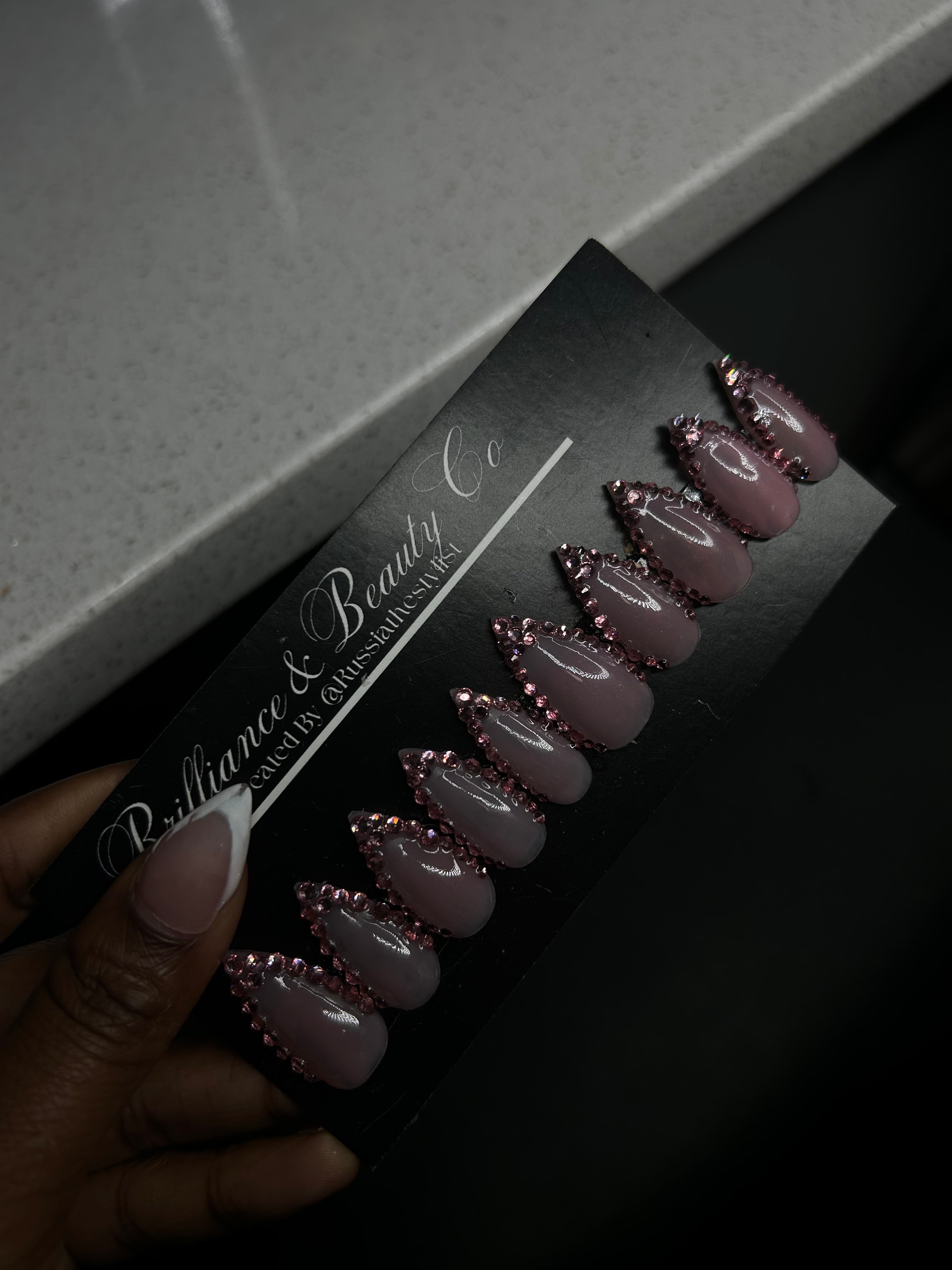 Pink Diamond press on nails